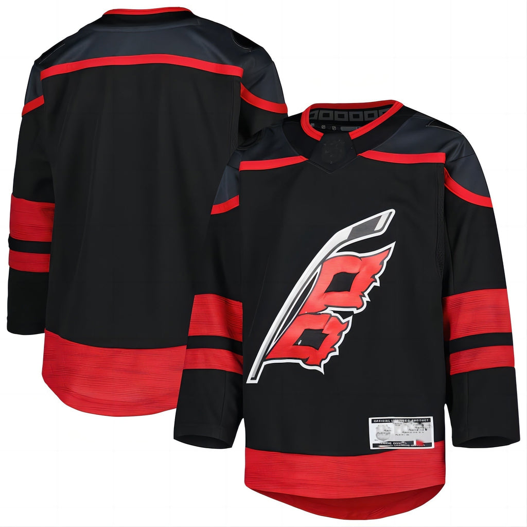 Custom #22 Black 2021 CAR Hockey Shirt Top