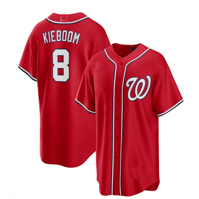 Custom #8 Red WSH Baseball Shirt Top