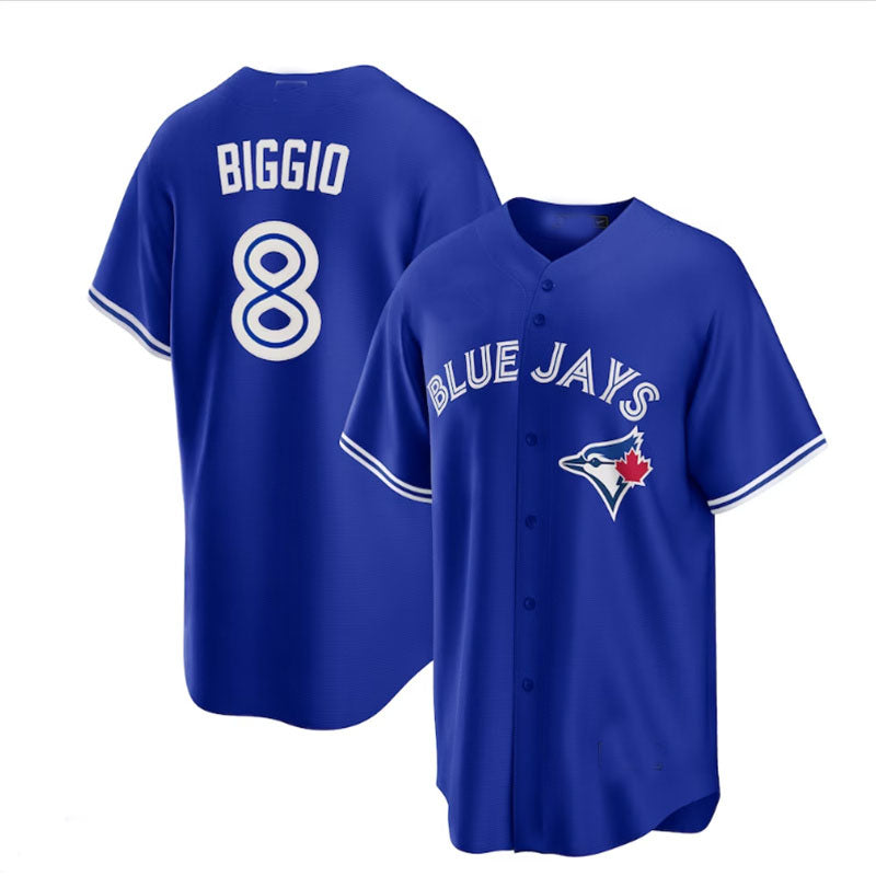 Custom #8 Blue TOR Baseball Shirt Top