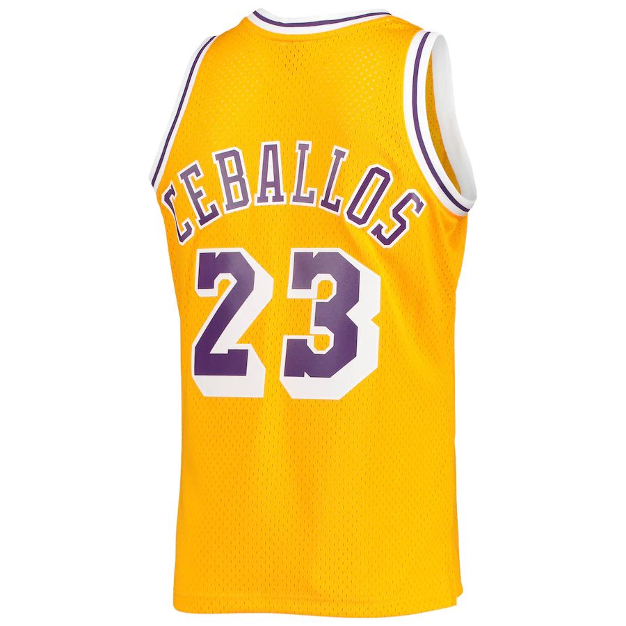 Custom #23 Gold 1994 LAL Basketball Shirt Top