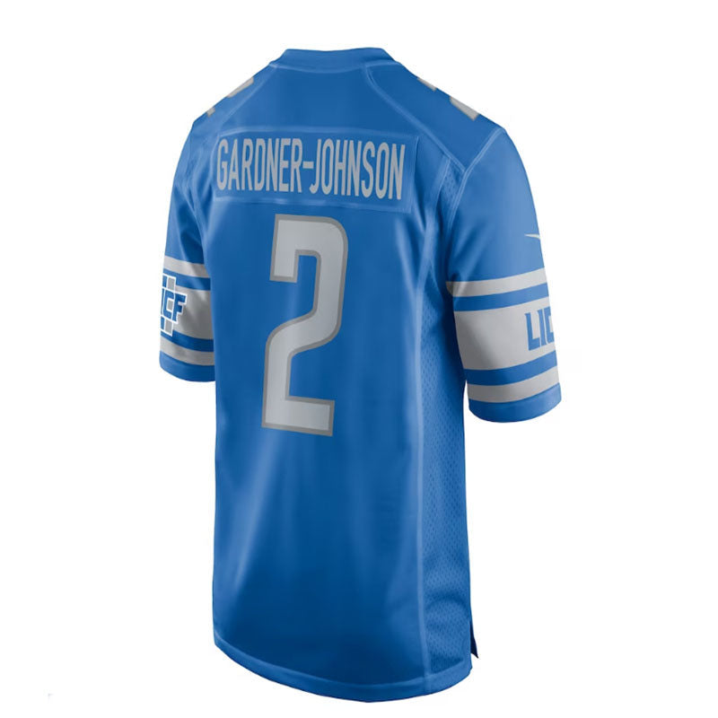 Custom #2 Blue DET Football Shirt Top