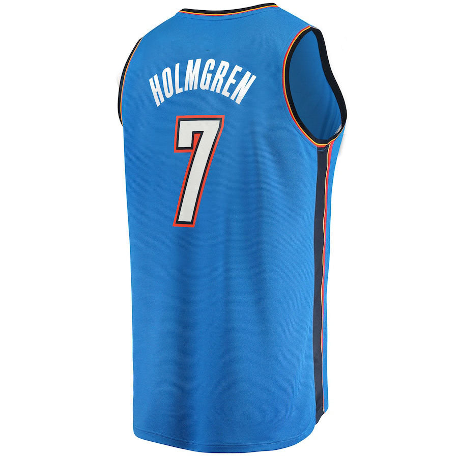 Custom #7 Blue 2022 OKC Basketball Shirt Top