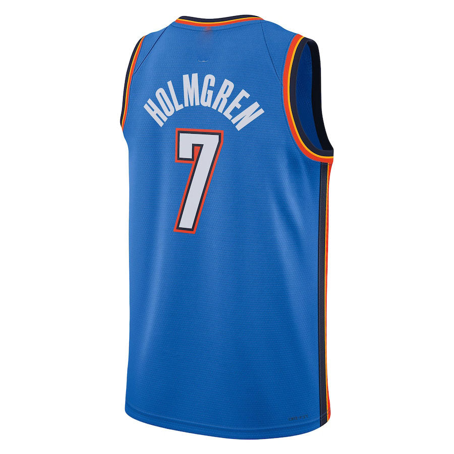 Custom #7 Blue 2022 OKC Basketball Shirt Top