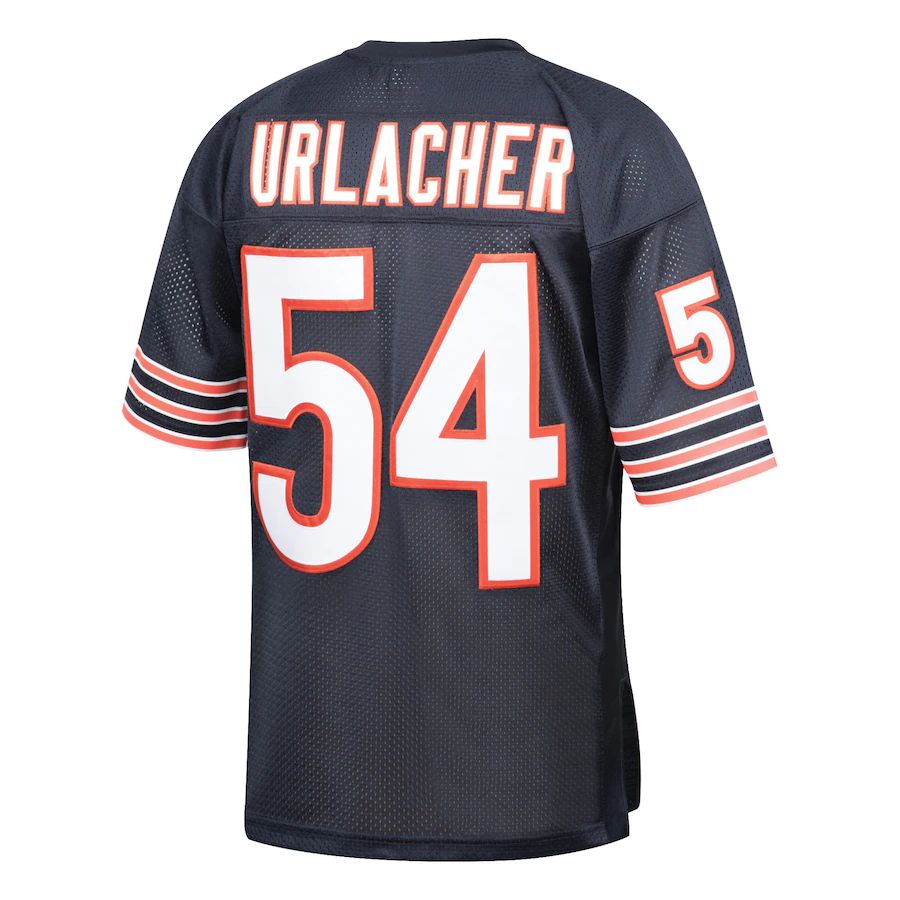 Custom #54 Navy 2001 Throwback CHI Football Shirt Top