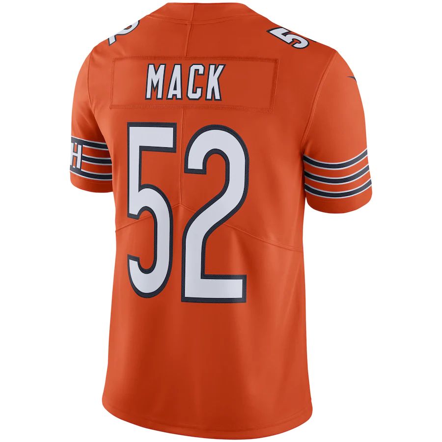 Custom #52 Orange CHI Football Shirt Top