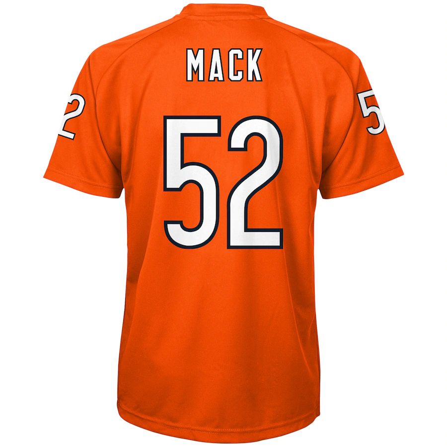 Custom #52 Orange CHI Football Shirt Top