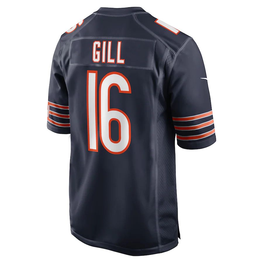 Custom #16 Navy CHI Football Shirt Top