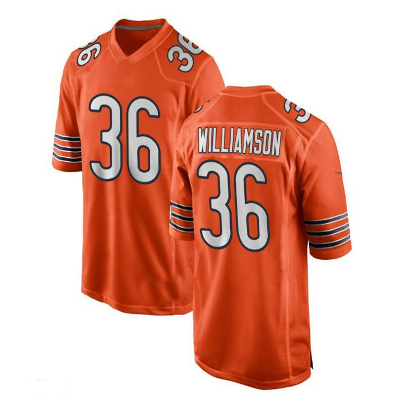 Custom #36 Orange CHI Football Shirt Top