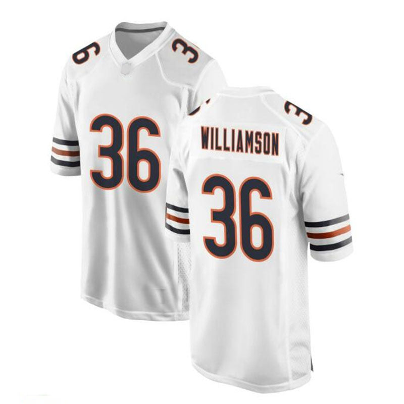 Custom #36 White CHI Football Shirt Top