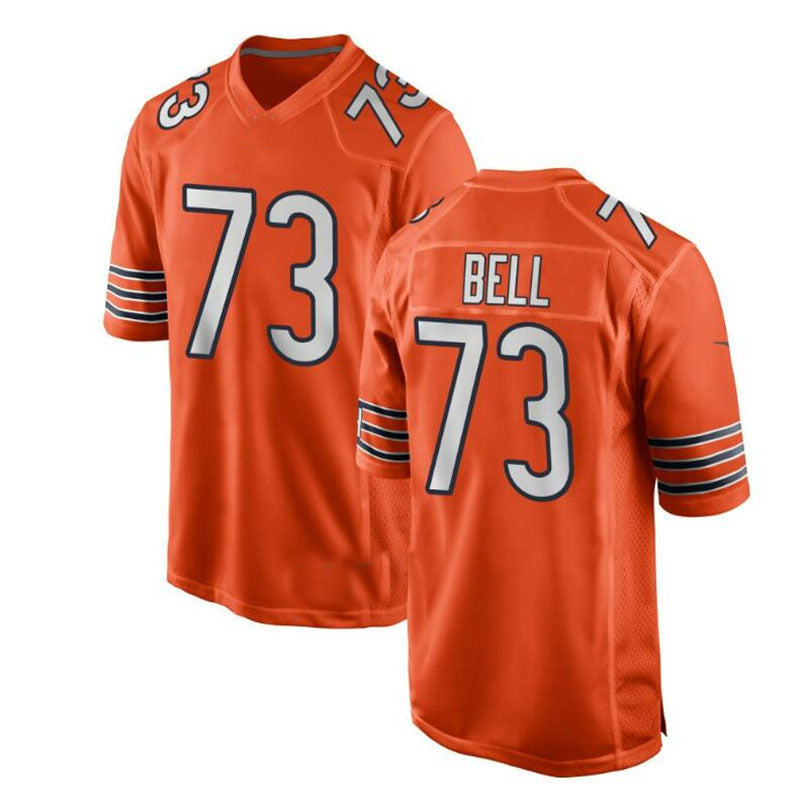 Custom #73 Orange CHI Football Shirt Top