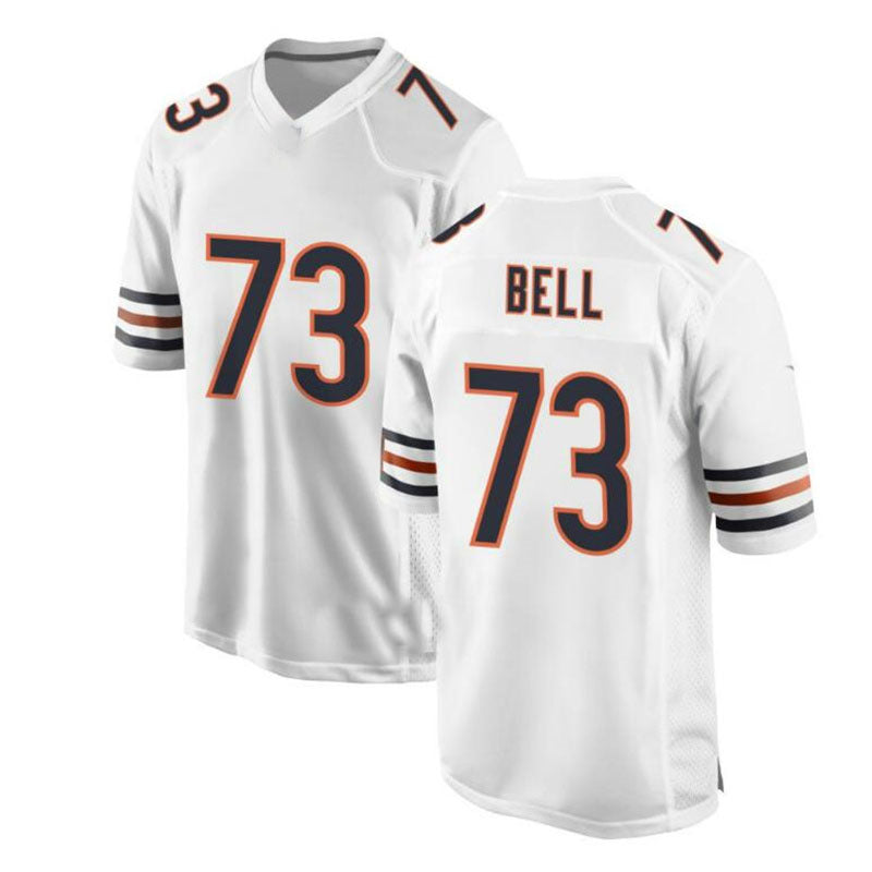Custom #73 White CHI Football Shirt Top