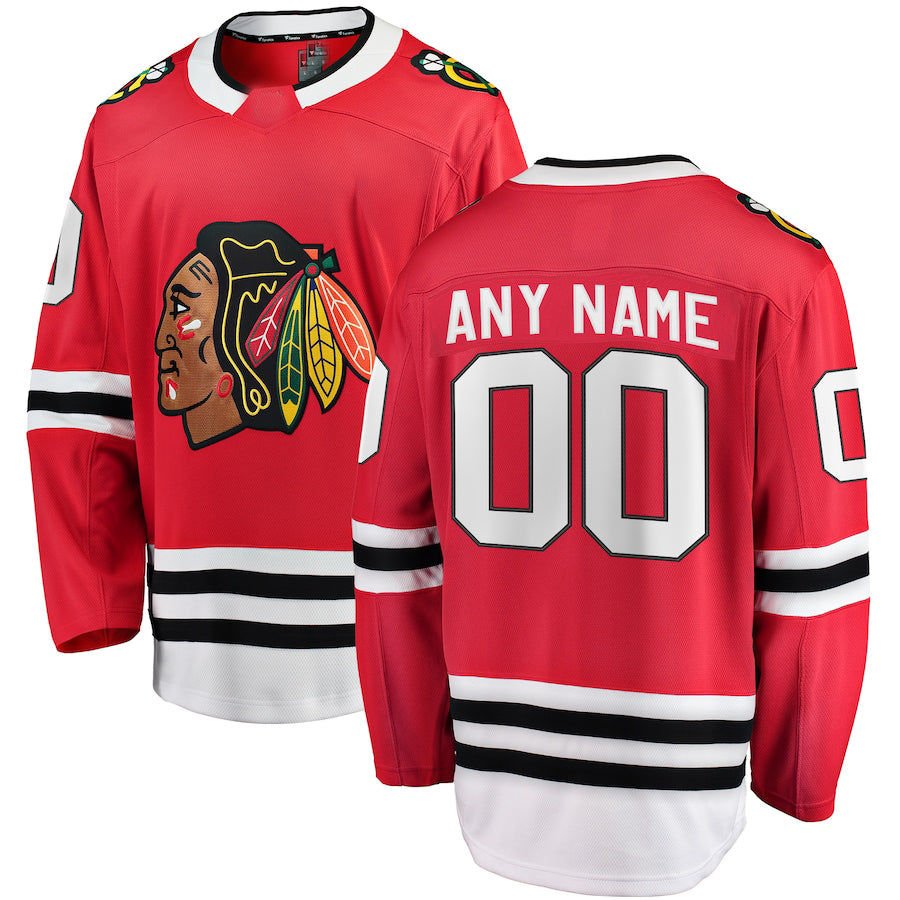 Custom Red CHI Hockey Shirt Top