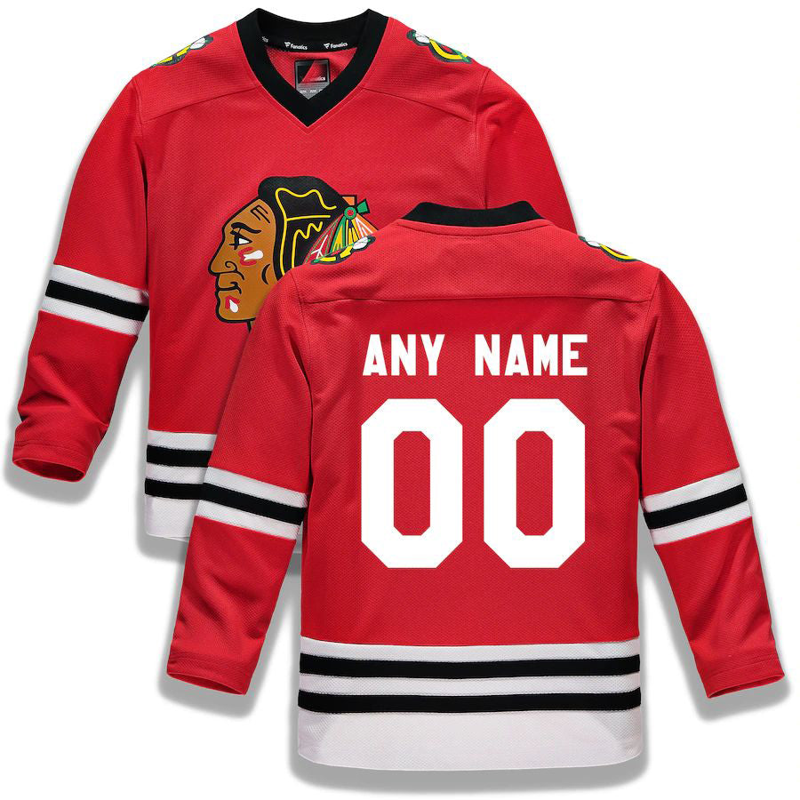 Custom Red CHI Hockey Shirt Top