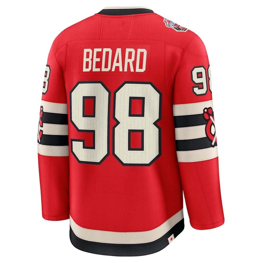 Custom #98 Red 2025 CHI Hockey Shirt Top