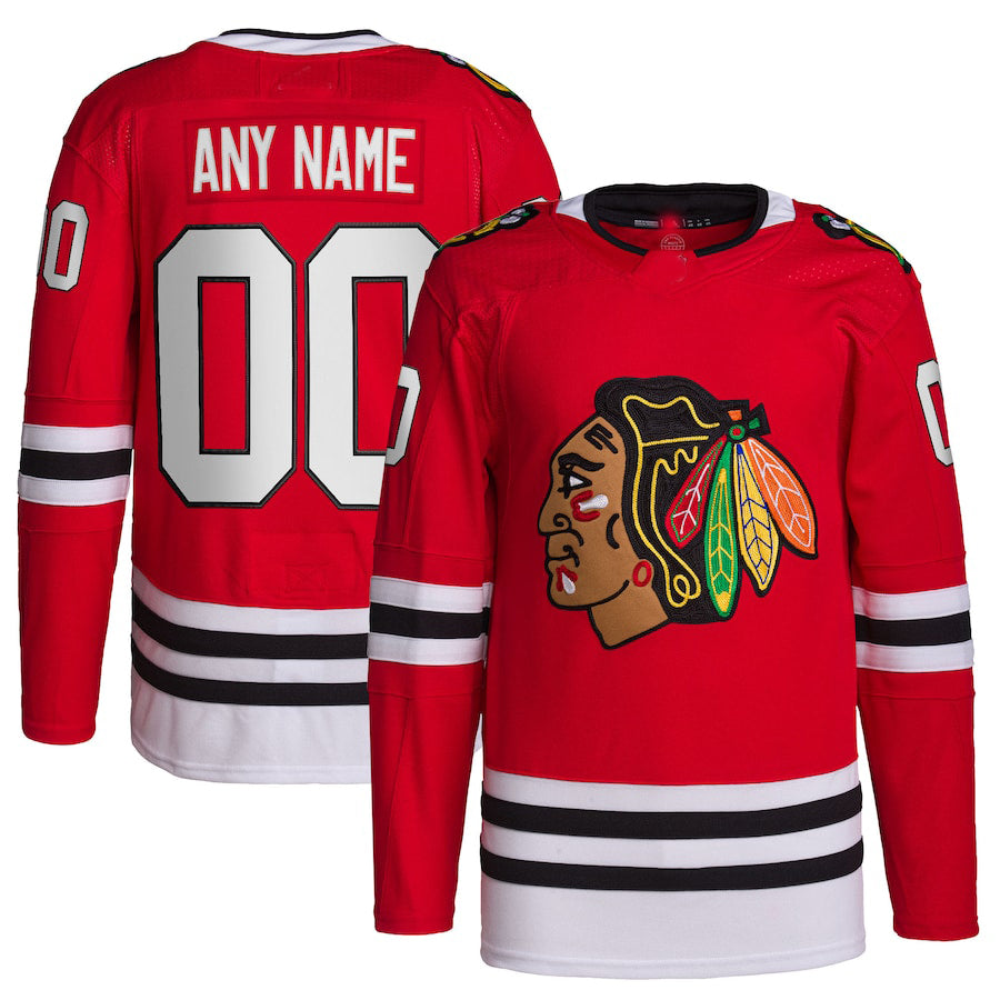 Custom Red CHI Hockey Shirt Top