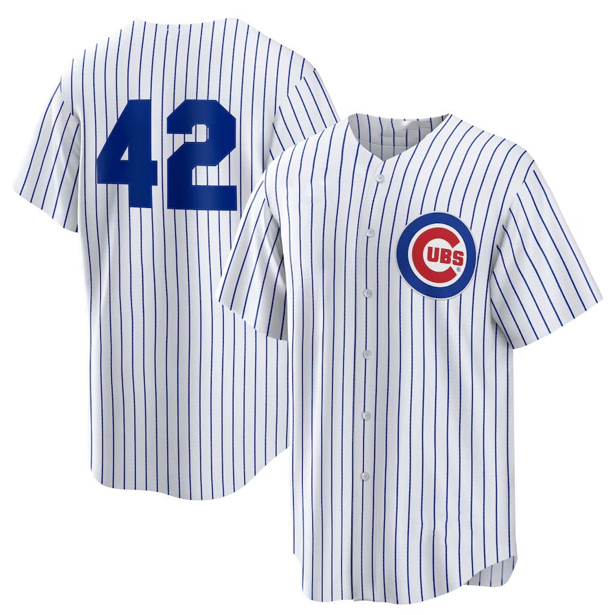 Custom White 2025 Jackie Robinson Day CHC Baseball Shirt Top