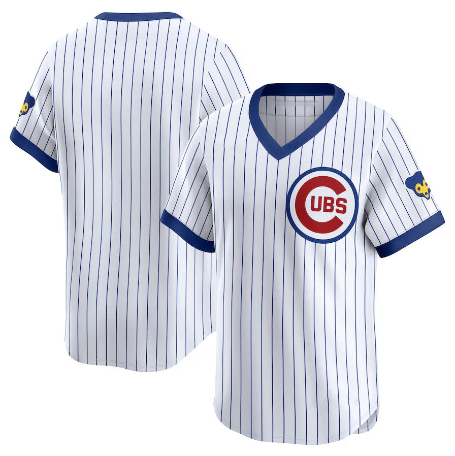 Custom White Throwback CHC Baseball Shirt Top