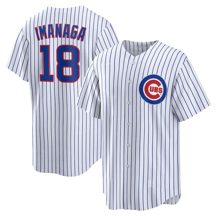 Custom #18 White CHC Baseball Shirt Top