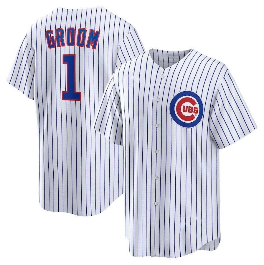 Custom #1 White CHC Baseball Shirt Top