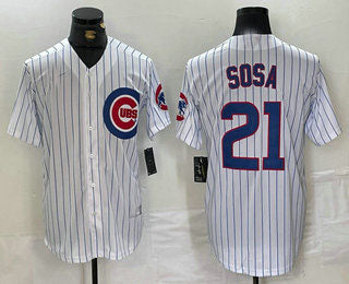 Custom #21 White CHC Baseball Shirt Top