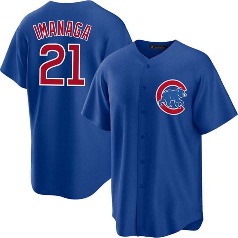Custom #21 Blue CHC Baseball Shirt Top