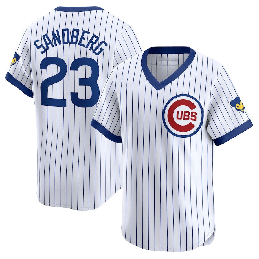 Custom #23 White Throwback CHC Baseball Shirt Top