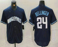 Custom #24 Navy City Connect CHC Baseball Shirt Top