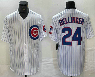 Custom #24 White CHC Baseball Shirt Top
