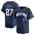 Custom #27 Navy City Connect CHC Baseball Shirt Top
