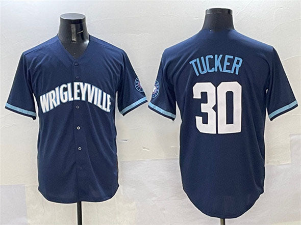 Custom #30 Navy City Connect CHC Baseball Shirt Top