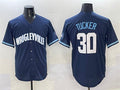 Custom #30 Navy City Connect CHC Baseball Shirt Top