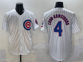 Custom #4 White CHC Baseball Shirt Top