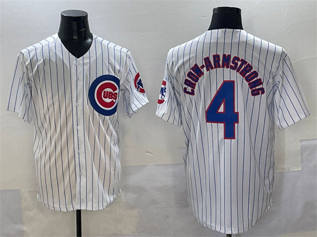 Custom #4 White CHC Baseball Shirt Top