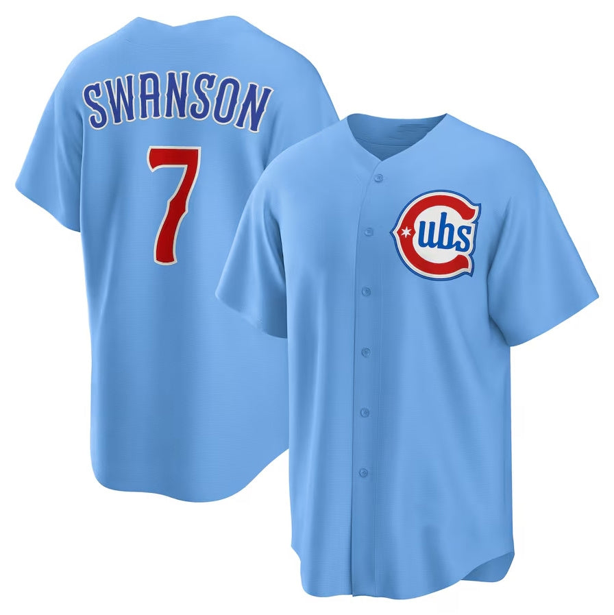 Custom #7 Blue CHC Baseball Shirt Top