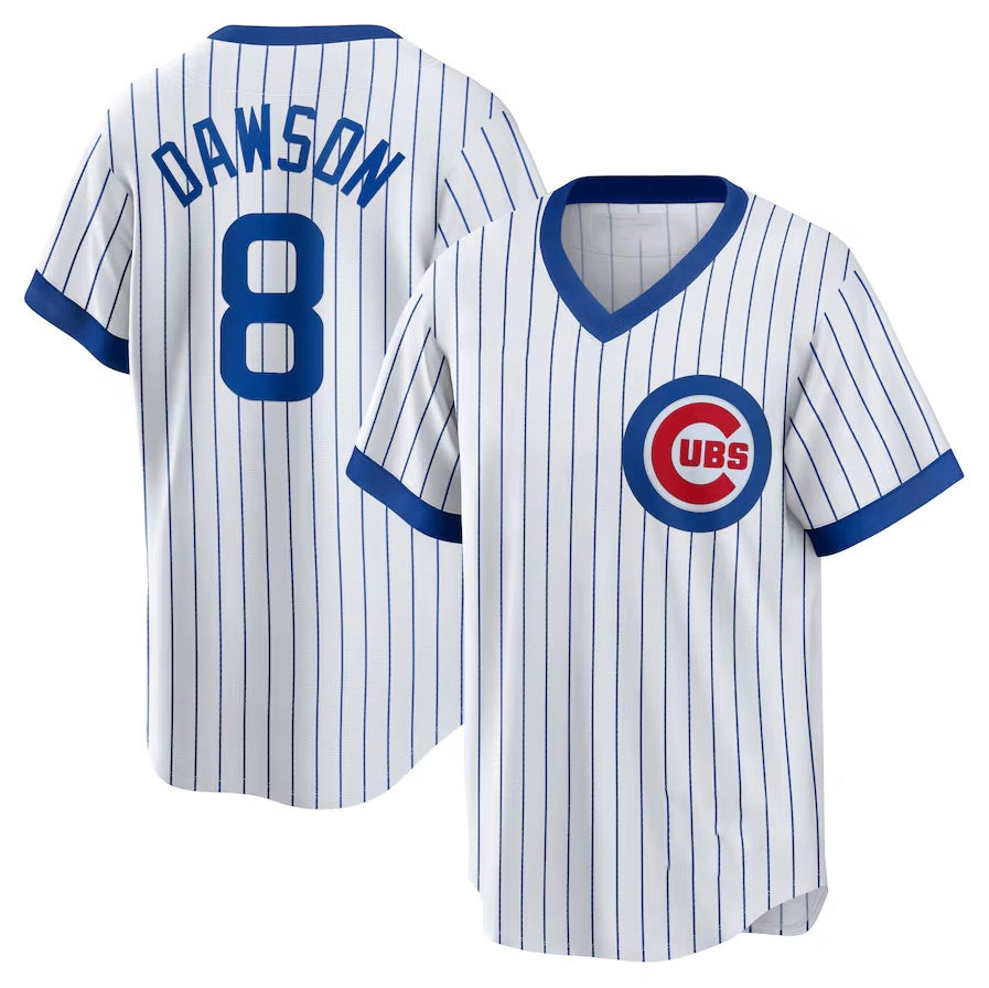 Custom #8 White CHC Baseball Shirt Top