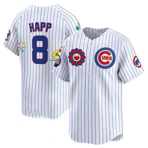 Custom #8 White 2025 CHC Baseball Shirt Top