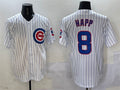 Custom #8 White CHC Baseball Shirt Top