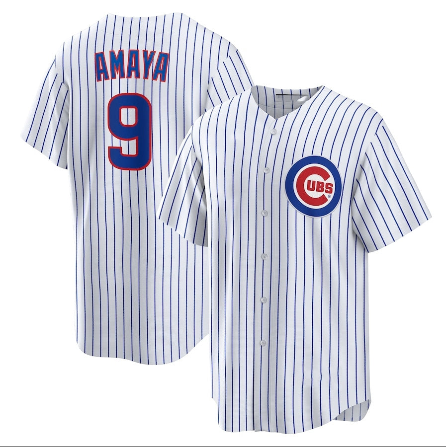 Custom #9 White CHC Baseball Shirt Top