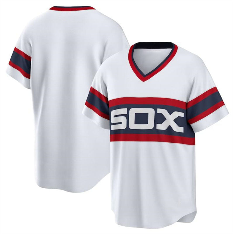 Custom White CWS Baseball Shirt Top