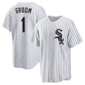 Custom #1 White CWS Baseball Shirt Top