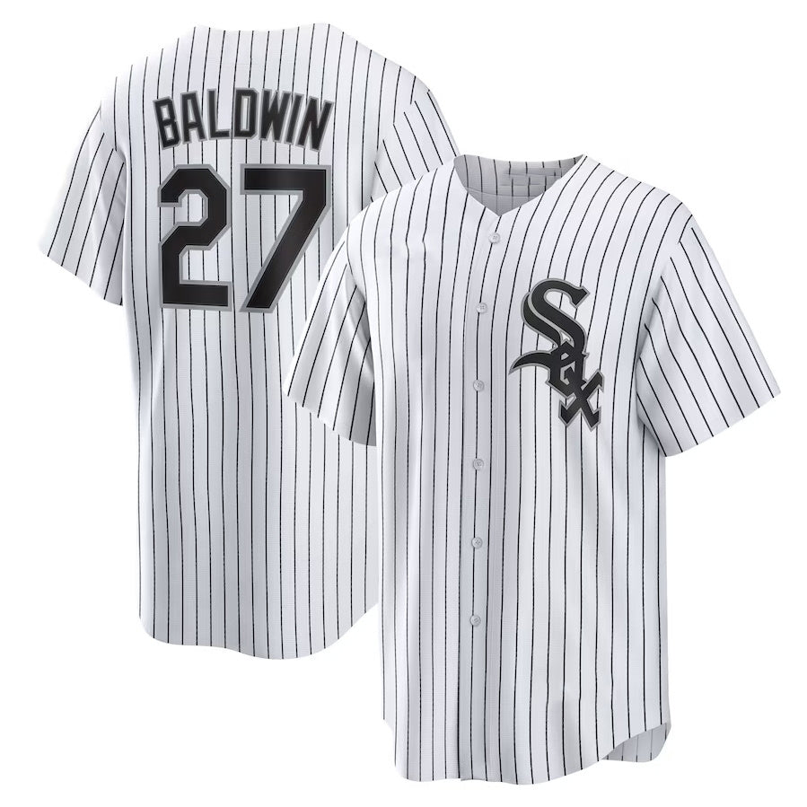 Custom #27 White CWS Baseball Shirt Top