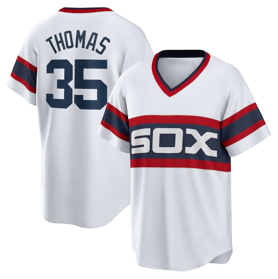 Custom #35 White CWS Baseball Shirt Top