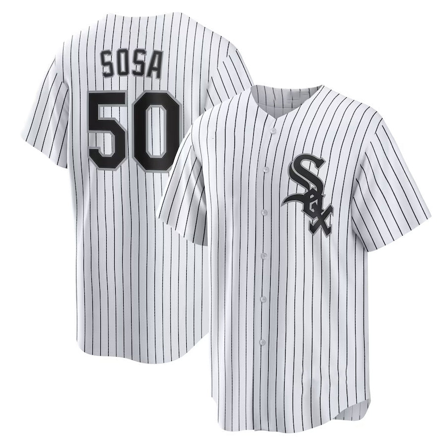 Custom #50 White CWS Baseball Shirt Top