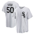 Custom #50 White CWS Baseball Shirt Top