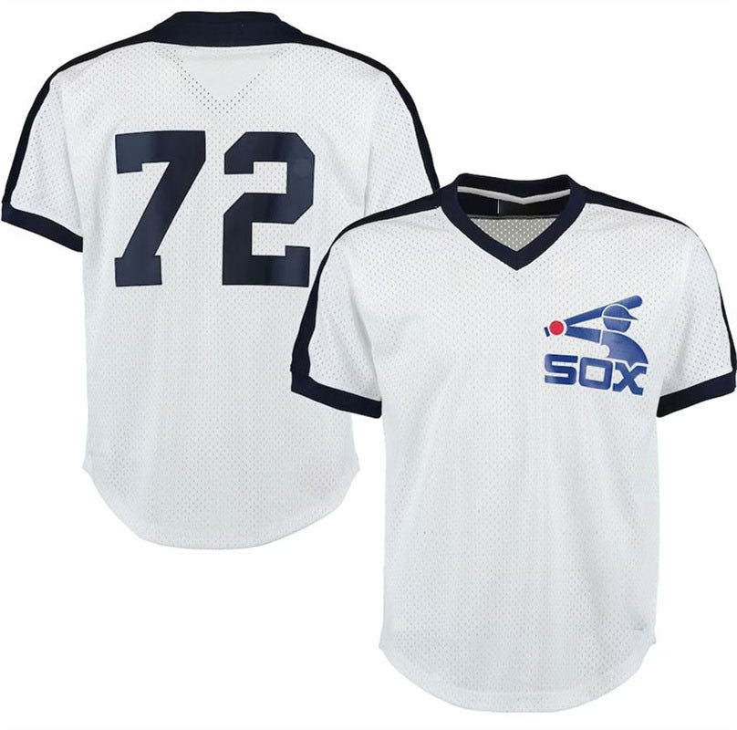 Custom #72 White CWS Baseball Shirt Top