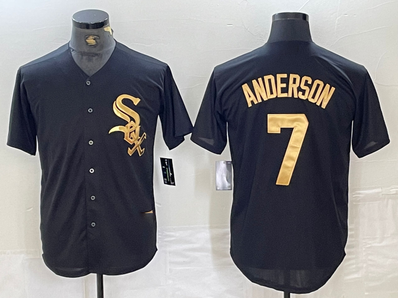 Custom #7 Black CWS Baseball Shirt Top