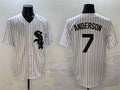Custom #7 White CWS Baseball Shirt Top