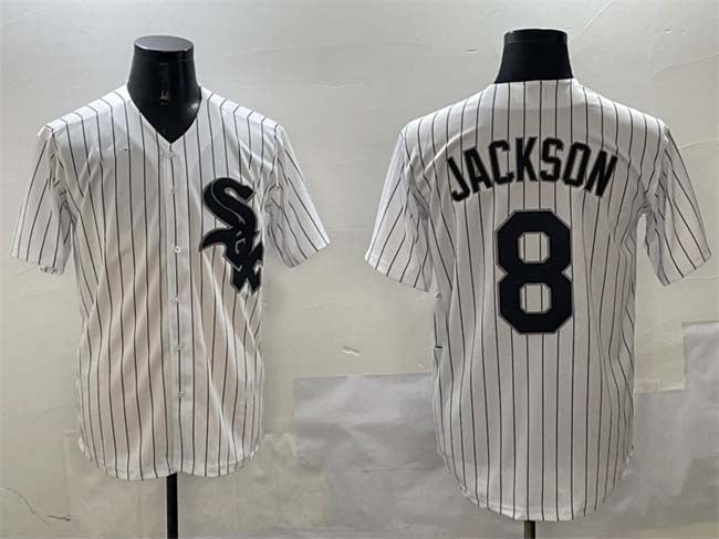 Custom #8 White CWS Baseball Shirt Top