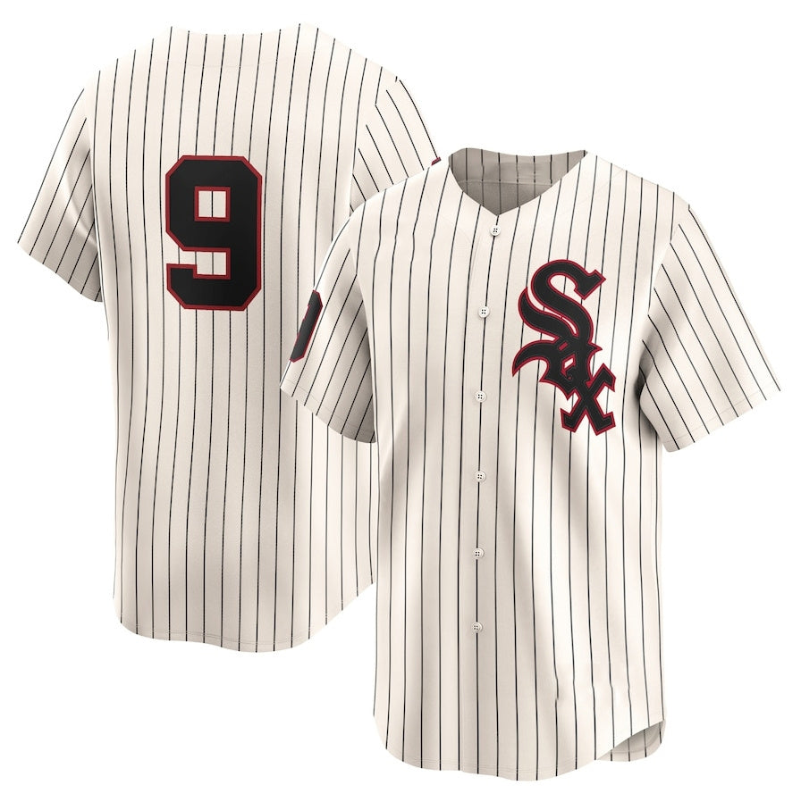 Custom #9 White Throwback CWS Baseball Shirt Top