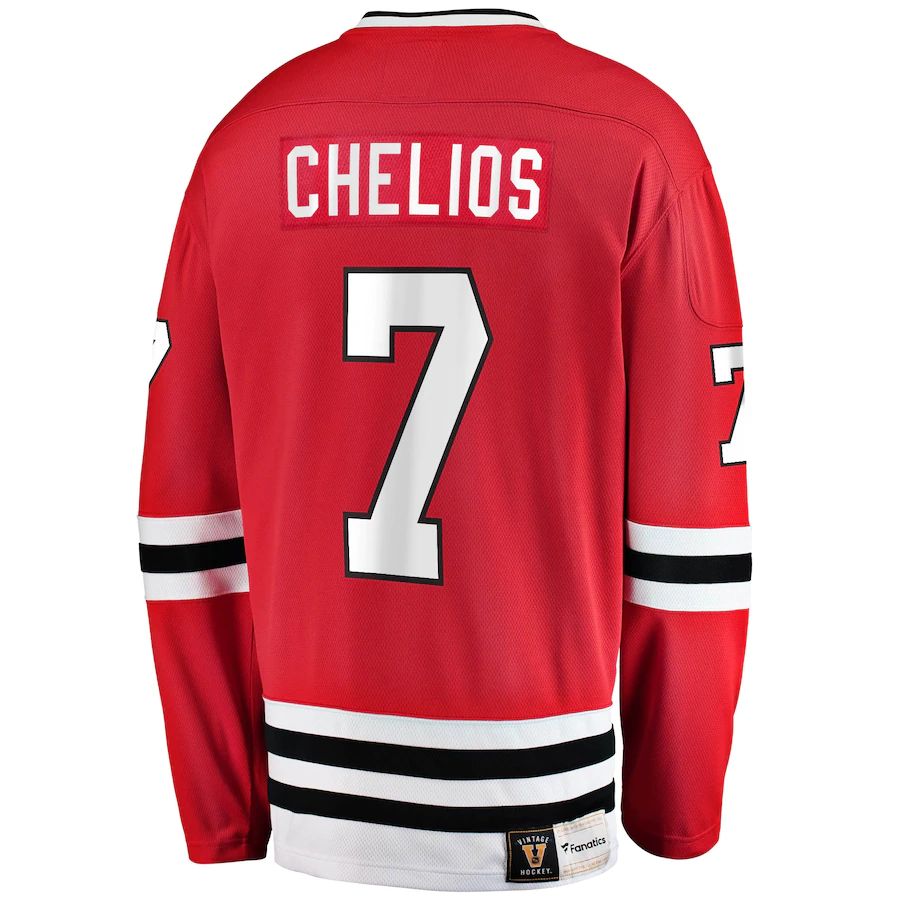 Custom #7 Red CHI Hockey Shirt Top
